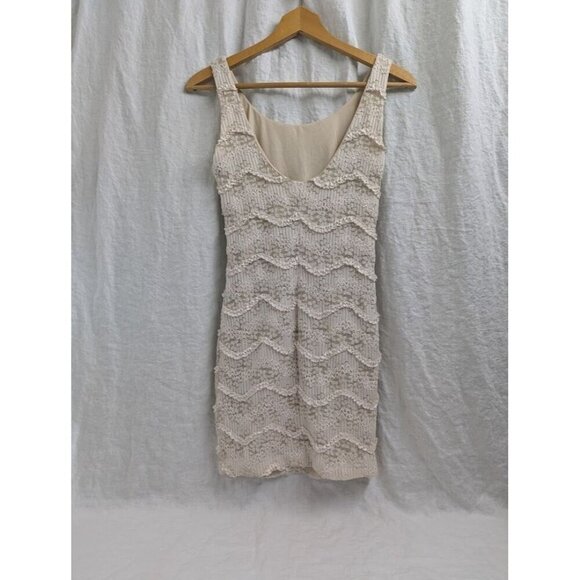 Love Culture women's size small lace cream off white fitted tank mini dress A13 - Picture 3 of 8